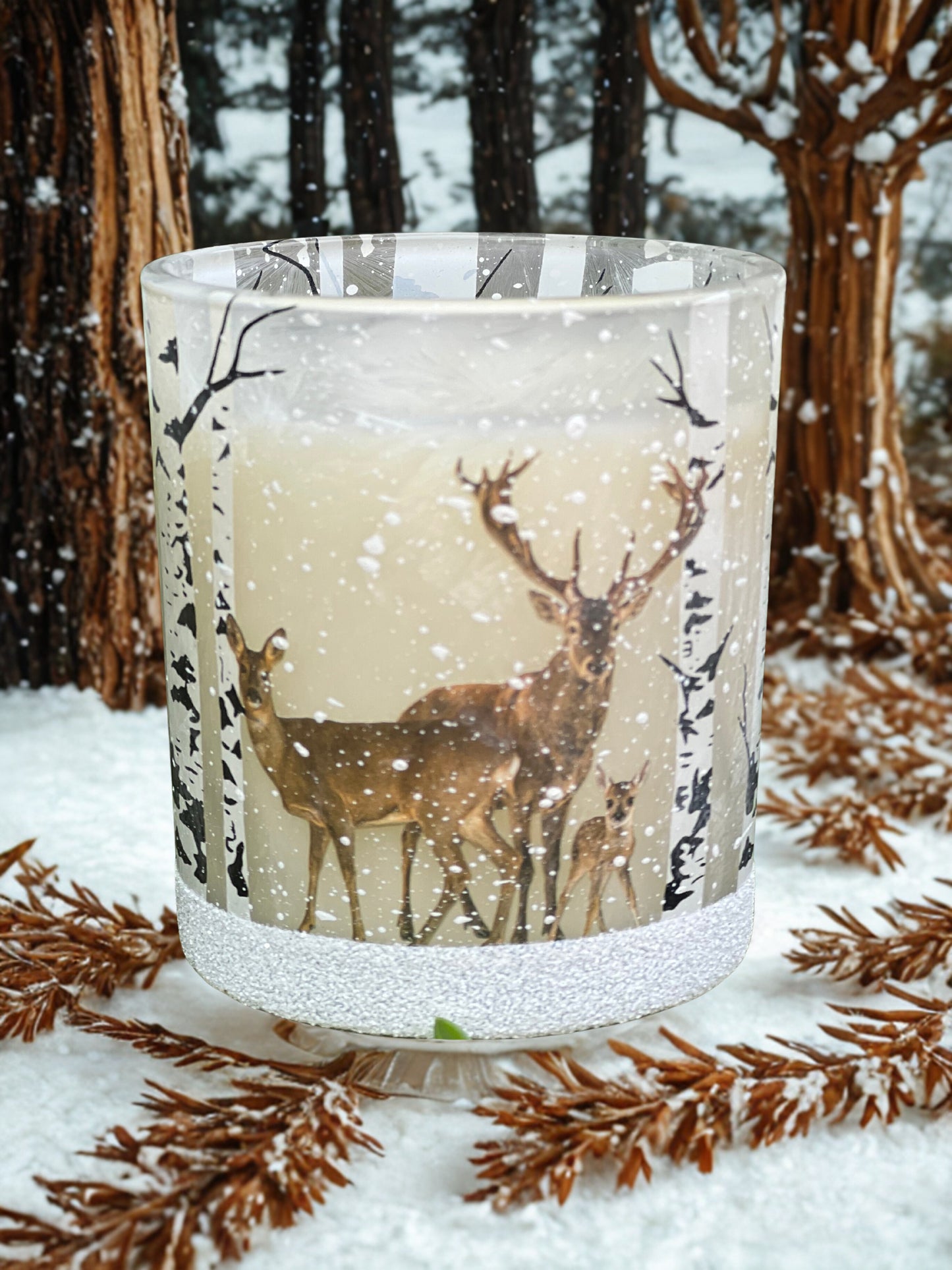Deer Christmas Candle sml